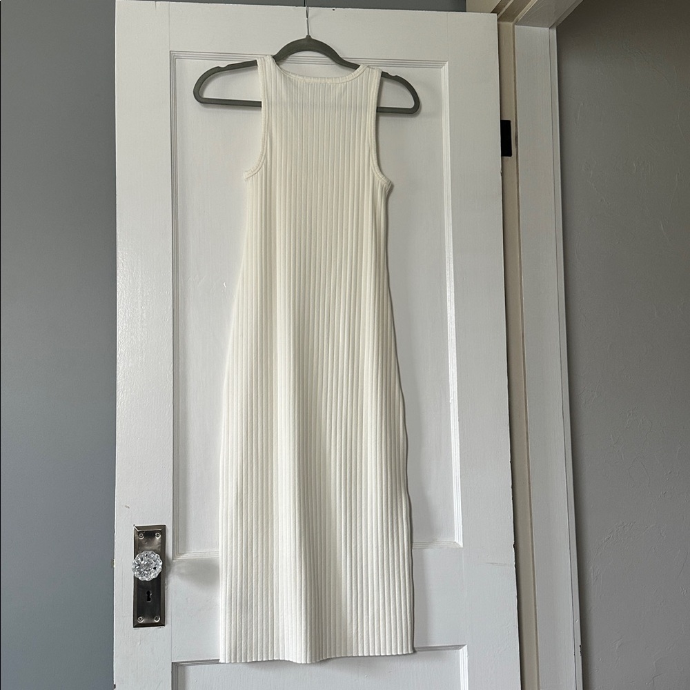 Vince Ribbed Racerback Maxi Dress in White - Picture 4 of 4